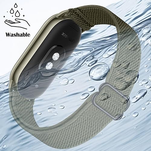 Ricambio per Cinturino Mi Band 8, 3 Pezzi Compatibili con Cinturino Xiaomi Mi Band 8, Nylon Cinturini per Mi Band 8, Cinturino Smart Band 8 Morbido Regolabile Adatto a Donne e Uomini(Nero/Verde/Beige) - Ysert