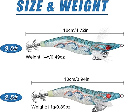 Set di esche da pesca per pesci di tihen, calamid jigs Octopus, esche artificiali, jighaki, acqua salata, esche dure da pesca - Ysert