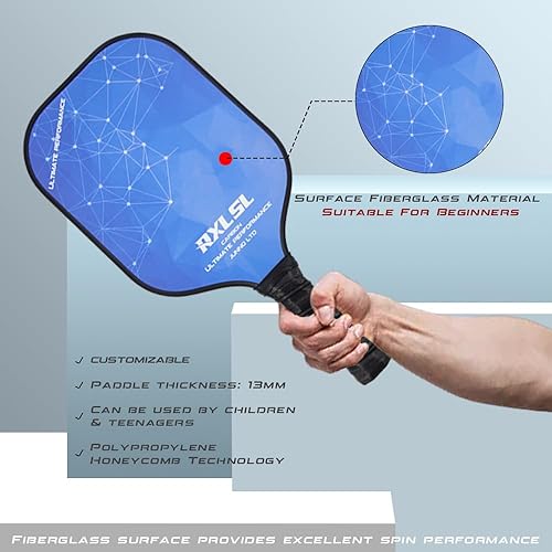 RXL SL Set pickleball-paddeles,Racchetta da pickleball, Include 1 palla da sottaceto per interni e 1 per esterni,racchetta da pickleball carbonio - Ysert