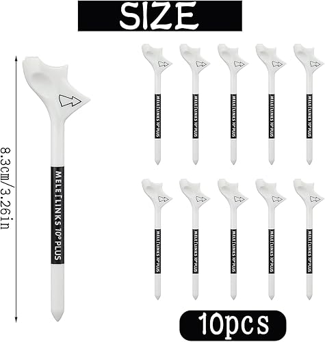 Flightpath, 10 tee da golf, infrangibili a 10°, in plastica, a basso attrito e resistenza, in plastica, per aumentare la distanza - Ysert