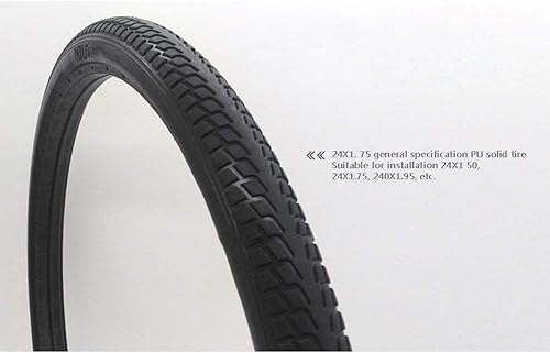 Pneumatici per Biciclette, 24x1.75 Pneumatici Antideflagranti da 24 Pollici Gomme Piene, Senza Bisogno di Inflazione, Bassa Resistenza, Nero - Ysert