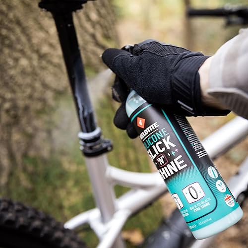 Silicone Slick 'N' Shine Spray Bottle – Pneumatico Dressing & Sospensione Lubrificante per Biciclette, 400 ml - Ysert
