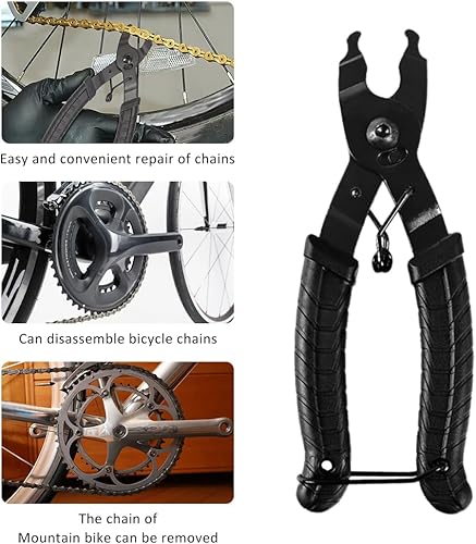 Catena Pinza,Pinze per Catene di Biciclette,Pinza Catena bici,Smagliacatena Bici,Smagliacatena Bici Kit,Chiudi Strumento 2 in 1 Apri e Chiudi Pinza,Portatile Facile Strumento,con Pulizia Spazzole - Ysert