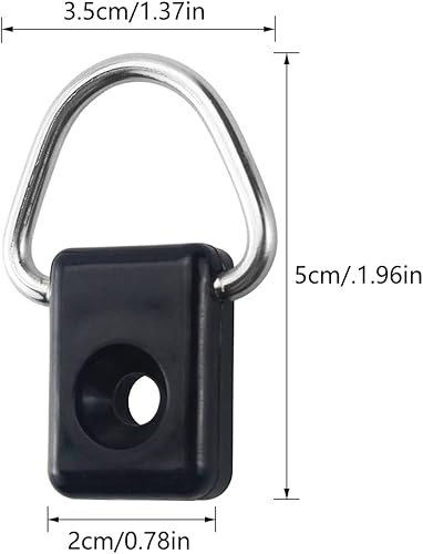 NA 10 pz Kayak D Ring, Nero Canoa D Fibbia Tie Down Loop con M6 Viti, Kayak di Sicurezza D Anelli Accessori Parti per Fissare Sedile Ancoraggio Corda Paddle Guinzaglio - Ysert