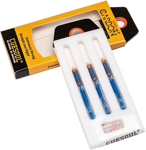 CUESOUL TERO AK7Aste/stelo per Freccette in Carbonio, Sottili, telescopiche a Molla Integrate, Set da 3 Pezzi - Ysert