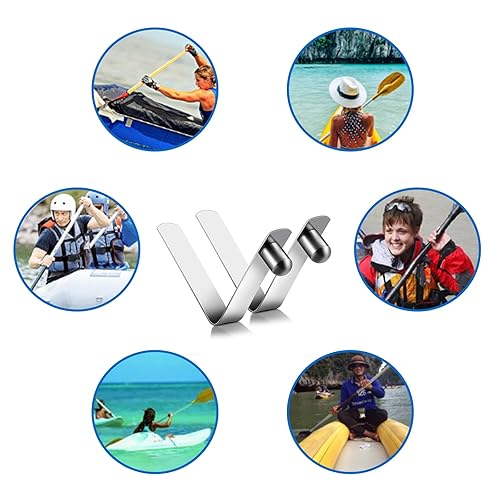 Clip a molla per palo della tenda, 6 mm, clip a molla per kayak, 8 pezzi, in acciaio inossidabile, clip a molla per tenda da campeggio, kayak, pagaia - Ysert