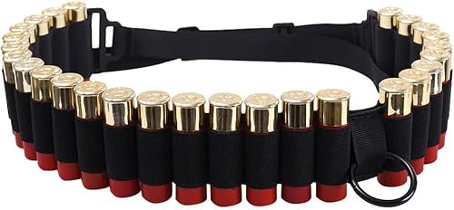 Tactical 25 Rounds 12/20 Calibro Fucile Munizioni Cintura Borsette Supporto Bandoliera Cintura Militare Pistola Da Caccia 12/20 GA Cartuccia Proiettile Cintura - Ysert
