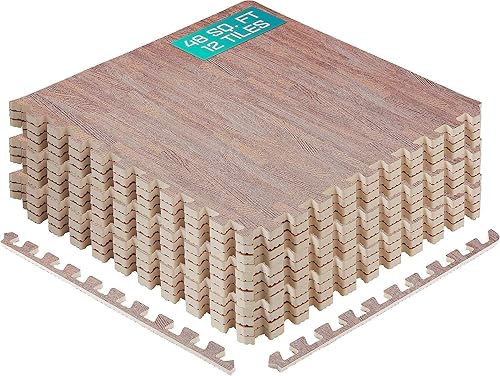 Yes4All 60x60 cm fino a 11,1 m² Set 6/12/30 Piastrelle per pavimenti in schiuma EVA, tappetino in schiuma, tappetino per palestra, tappetino ad incastro per garage, piscina all'aperto - Ysert