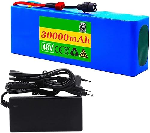 48V batteria agli ioni litio, 48V 30Ah 13S3P batteria scooter elettrico, con BMS + 54.6V caricabatterie, per 350W 500W 750W 1000w E-Bike Electric Bicycle Scooter T - Ysert