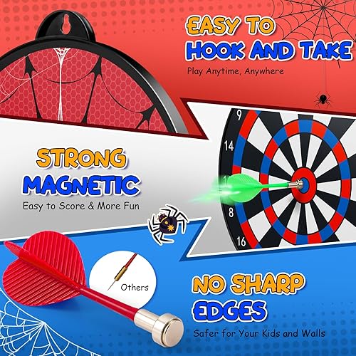 Freccette Bersaglio per Bambini, Spider Giochi Bambini 3-12 Anni Spider Giocattolo Bambino 3-12 Anni Regalo Bambino 3-12 Anni Maschio Giochi Bambino 3-12 Anni Maschio - Ysert