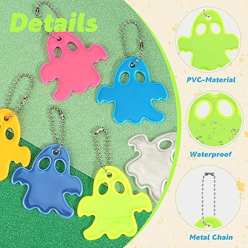 Ciondolo Catarifrangente, 24 Pezzi Ciondolo Riflettente per Bambini, Sicurezza Ciondoli Riflettenti, Catarifrangente Portachiavi per Abbigliamento Tazze Zaini Corsa Camminare - Ysert