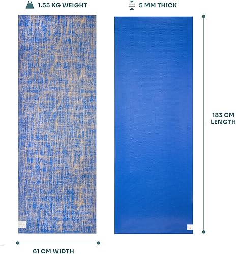 Tappetino Yoga in Juta - Tappetino Antiscivolo per Yoga, Pilates, Meditazione e Fitness - Tappetino Multiuso con Cinghia per Il Trasporto - Ideale per Uomini e Donne - Ysert