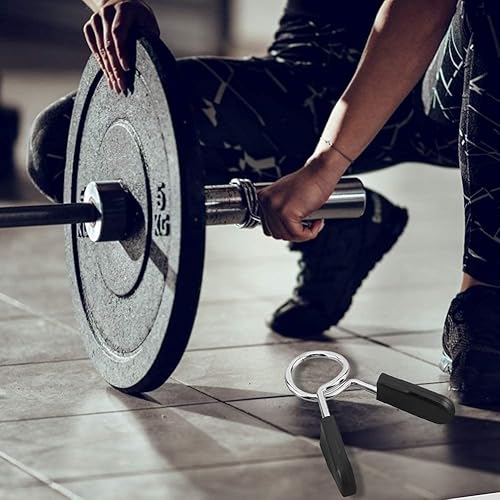 Alomejor 2 Pezzi 25mm Clip del Collare a Molla del Bilanciere Manubri Clip Palestra Barra di Peso Blocco Rilascio Rapido per Sollevamento Pesi Forniture di Sollevamento Pesi - Ysert