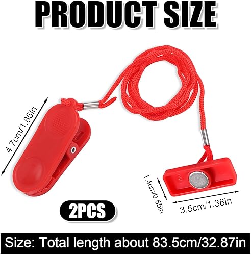 2pz Chiave di Sicurezza Magnetica Universale per Tapis Roulant, Interruttore Sicurezza Magnetico Magnete Arresto di Emergenza Rettangolare per Tapis Roulant per Maggior Parte dei Tapis Roulant - Ysert