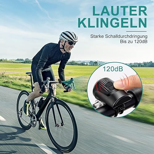 Campanello Elettrico per Bicicletta - Antifurto, Allarme, Clacson 120 dB - Nuovo Aggiornamento IPX4 Impermeabile per Mountain Bike - Ysert