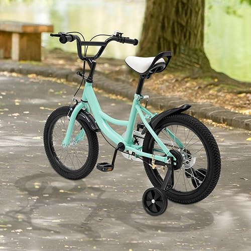 Bicicletta per bambini da 16 pollici, unisex, per bambini, con ruote di supporto rimovibili, per bambini di 5-8 anni - Ysert