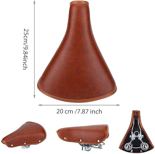 Sellino Bici Morbido Sella Bici Comoda per Uomo Donna, Rivetti Marroni comoda universali Sella Bici Durevole in Pelle PU Spring Spring - Ysert