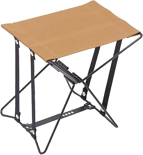 Sgabello da Campeggio Sgabello Pieghevole Portatile sotto poggiapiedi da scrivania Sedia da Sella compatta Poggiapiedi Pieghevole per Barbecue, Cachi - Ysert