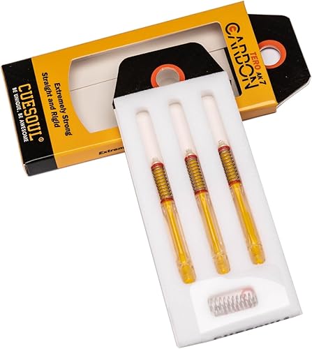 CUESOUL TERO AK7Aste/stelo per Freccette in Carbonio, Sottili, telescopiche a Molla Integrate, Set da 3 Pezzi - Ysert