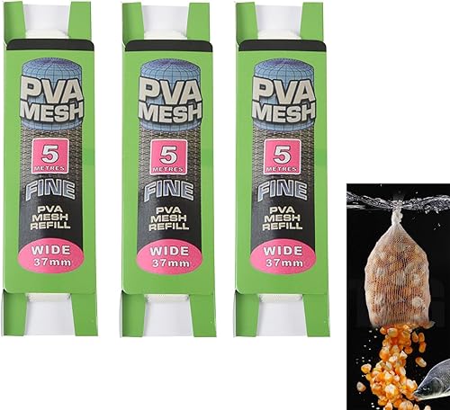 3 x 5 m PVA 37 mm di ricarica solubile in acqua, ricarica di rete per dispositivi di nidificazione, rete speciale per la pesca - Ysert