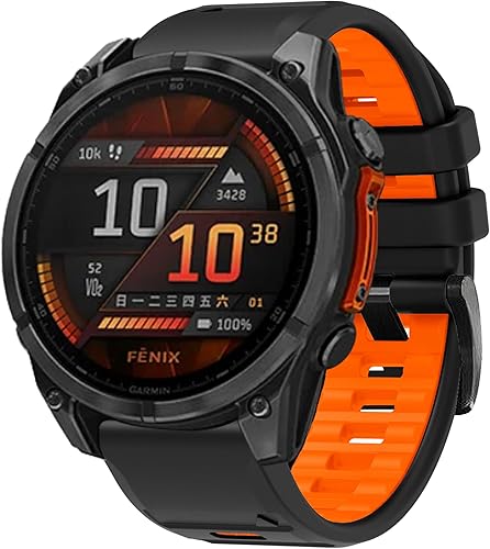 Silicone Braccialetto per Garmin Fenix 8 47mm/Fenix E 47mm Strap. Wristband Bands Sgancio Rapido Cinturino Wristband Armband Sportivo per Garmin Fenix E 47mm/Fenix 8 47mm - Ysert