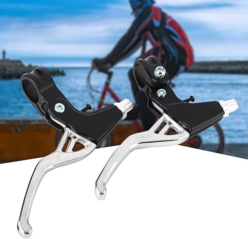 1 Paio di Maniglie del Freno per Bici, in Lega di Alluminio, Mountain Bike, Bicicletta da Strada, Leve del Freno, Diametro 2,2 cm(Argento) - Ysert