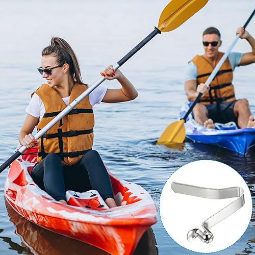 8x6mm Fermi per Pagaie da Kayak, Confezione da 10 Clip per Asta Tendalino in Acciaio a Forma di V con Pulsante a Molla per Bloccato Tubi Asta per Campeggio Tendalino - Ysert