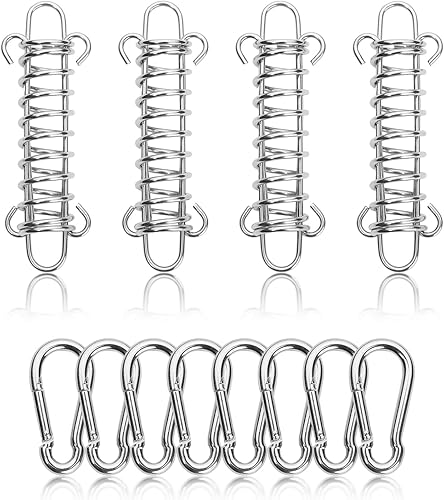 4 Pezzi Molle per Tenda Da Campeggio, Fibbie a Molla di Tensione, Fibbia Molla Tenda Tension Extension Gancio Acciaio - Ysert
