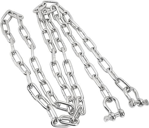 Catena per Ancora per Barche, Catena per Ancora in Acciaio Inossidabile 316 di Grado Marino, Catena per Ancora 6,6 Piedi con Doppio Anello di Bloccaggio 5/16 di Pollice per - Ysert
