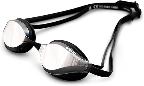 Arena Python Mirror, Occhialini da Gara Unisex Adulto, Nero (Silver/Black), Taglia Unica - Ysert