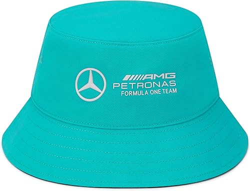 Mercedes AMG Petronas F1 Cappello a Secchiello con Logo della Squadra in 3D - Blu Turchese - Taglia Unica - Ysert