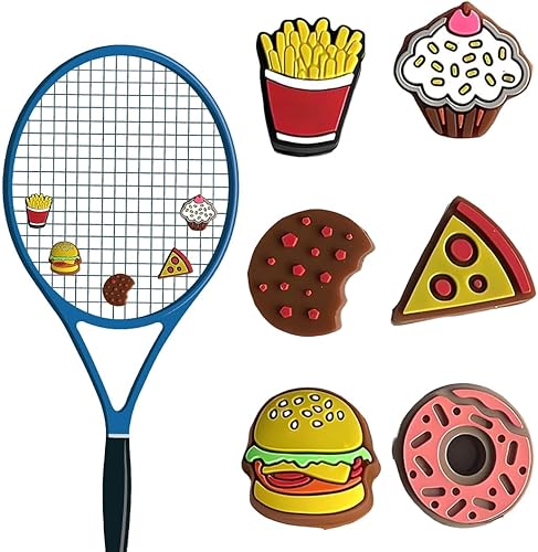 Ammortizzatore da Tennis, 6 pezzi Ammortizzatore in Silicone per Racchetta, Antivibranti per Racchette da Tennis, Hamburger Patatine Forma, per Tennis per Sport da Tennis All'Aperto - Ysert
