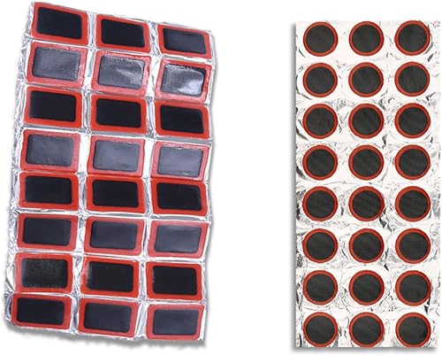 48 Pezzi Kit di Riparazione per Pneumatici di Bici Patch Gomma Bici Kit di Toppe per Riparazione Camera d'Aria Toppe di Gomma Patch Gomma Bici Toppe di Gomma per Riparazione - Ysert
