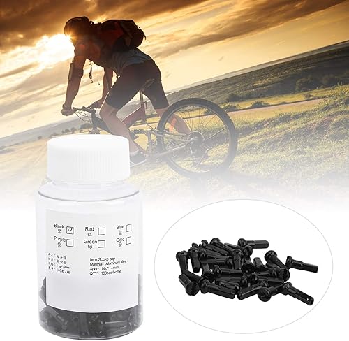 Alomejor 100 Pezzi di Raggio della Bicicletta in Lega di Alluminio Ruota della Bicicletta parlato Punte della Bicicletta parlato Cappuccio 14x6mm - Ysert