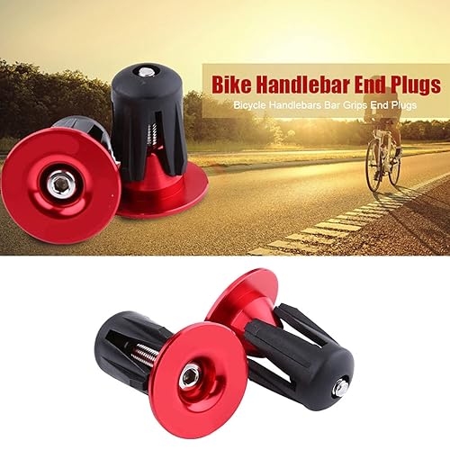 Tappi Terminali Manubrio 2 Pezzi, Tappi Terminali Manubrio Bici in Alluminio Manubri Bici Manopole Tappi Terminali Accessori Bici(Rosso) - Ysert