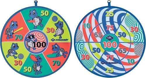 Schildkröt Set di Freccette Morbide, 1 Disco Stampato su Entrambi i Lati con Diversi Distanze di Tiro, 2 x 3 Palline in Velcro, per 2 Giocatori, 970148 - Ysert