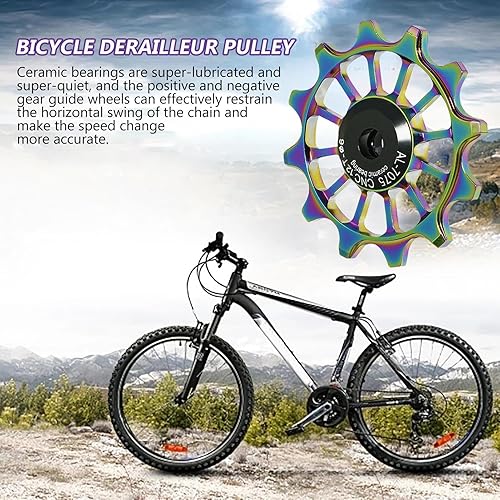 Pulegge deragliatore - Deragliatore Posteriore per Bicicletta Coroful - Puleggia a rulli Guida Bici in Lega di Alluminio 12T Jockeys, Cuscinetti in Ceramica, per deragliatore - Ysert