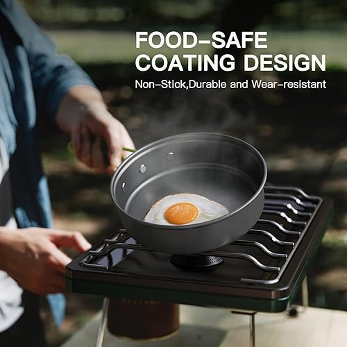 Lixada Set da Cucina Portatile, Multifunzione, per 2-3 Persone, per Campeggio, Picnic, Escursioni, attività all’Aperto, Pot + Pan - Ysert