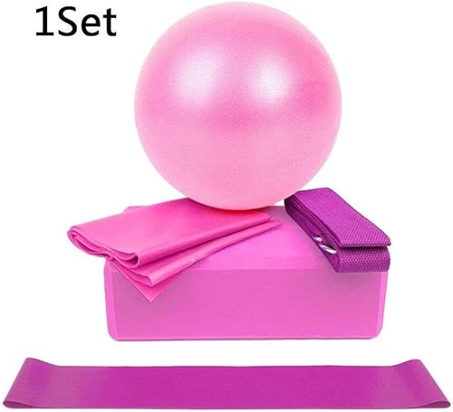 5 Pezzi Set di Attrezzature per Yoga Palla per Yoga Esercizio Ginnastica Fitness Pilates Palla Esercizio Yoga Blocchi Fascia per Resistenza - Ysert