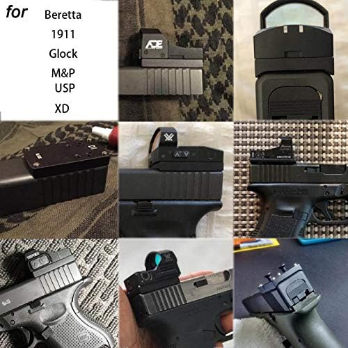 Nero Micro Reflex Red DOT Sight Mount Base Piastra Adattatore per Colt 1911 Sightmark HK USP Springfield XD Caccia - Ysert