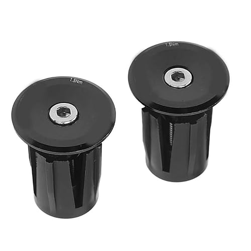 Tappi per estremità Barra da 2 Pezzi, Tappi per Manubrio Bici in Alluminio per Manubri Diametro 15-24 Mm Accessori Ciclismo Mountain Bike(Nero) - Ysert