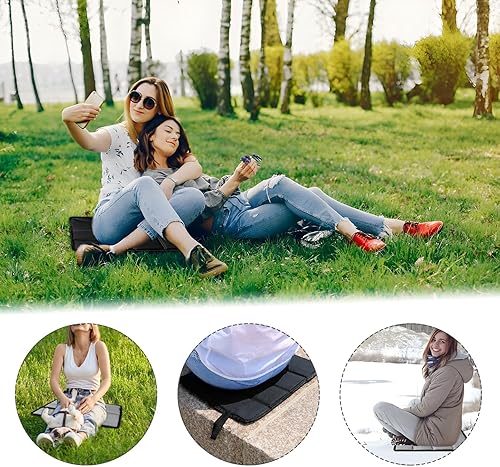 2 pezzi 45CMX35CM Cuscino Stadio Cuscino, di Seduta Pieghevole Cuscino di Seduta Thermo Stuoia Impermeabile per picnic da campeggio, Sedia da Parco, del Prato,della Spiaggia (Grigio) - Ysert
