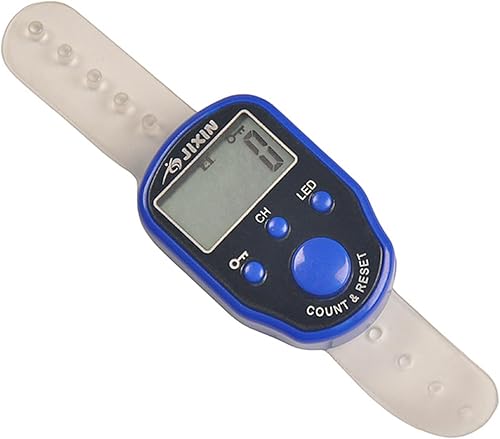 Anello elettronico per Piscina per Anello da Dito Comodo Mini Timer Contatore di recitazione a LED a Risparmio energetico, Blu Scuro - Ysert