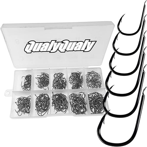 QualyQualy 500 Pezzi Ami da Pesca in Acciaio al Carbonio con Scatola di Plastica - Ysert