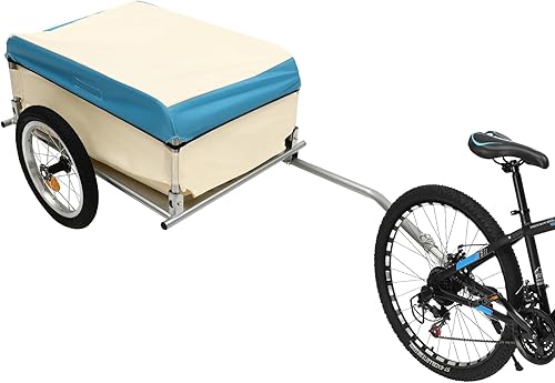 Rimorchio per bicicletta, rimorchio per mountain bike, pieghevole, 52 x 69 x 27 cm - Ysert