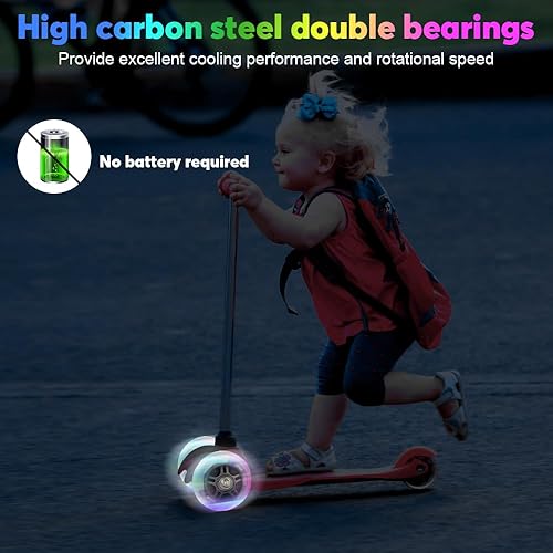 2 PCS Ruote Luminose LED, 100 mm Ruote Luminose per Monopattino Ruote Luminose per Scooter con Cuscinetti ABEC-9 per Tutti i Tipi di Scooter con Pneumatici da 100 mm - Ysert