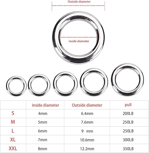Anelli Split da Pesca Anelli in Acciaio Inox Heavy Duty Esche da Pesca Anello Catena Connettore per Pesca All'Aperto - 50 Pezzi - Ysert