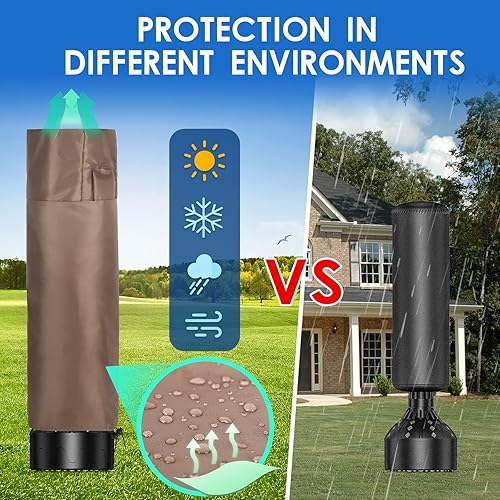 Copertura Impermeabile per Sacco da Boxe a Piè di Terra, Protezione Esterna del Sacchetto per Pugilato, Oxford 420D Marrone - Ysert