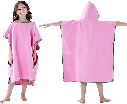 Bambini Swim Poncho Surf Poncho Asciugamano con Cappuccio, Robe da Bagno Towel in Microfibra Assorbente, Accappatoio per Surf Viaggi Campeggio Piscina Spiaggia, Blu Navy - Ysert