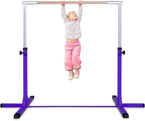 Sbarra da Ginnastica Artistica in Legno Massello e Acciaio, Sbarra da Danza Classica per Casa Regolabile in Altezza tra 91 e 150 cm, con Portata di 100 kg, 200 x 121 x 91/150 cm - Ysert